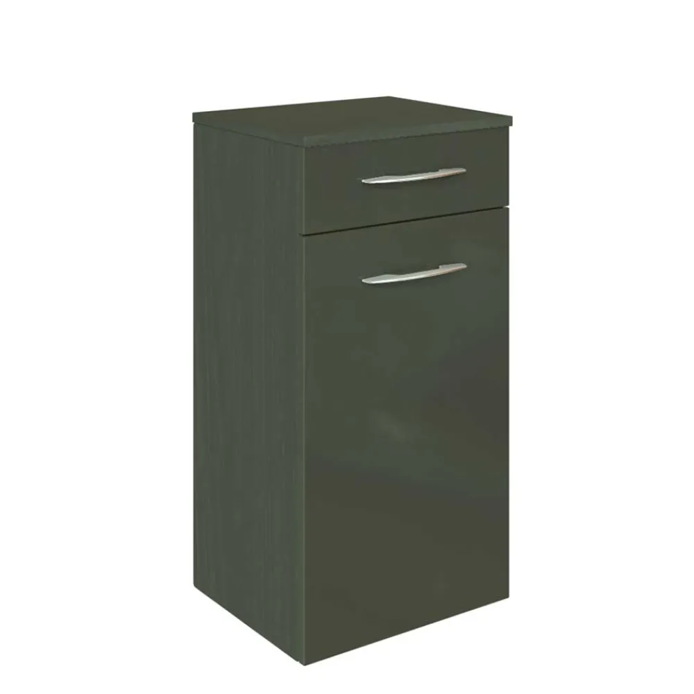 Wohnen Badschränke*Hochglanz Bad Unterschrank in Dunkelgrau Mladen für Wandmontage