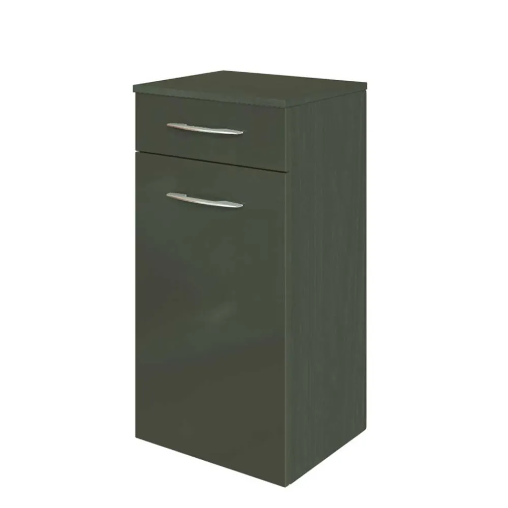 Wohnen Badschränke*Hochglanz Bad Unterschrank in Dunkelgrau Mladen für Wandmontage