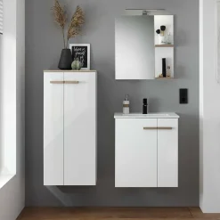 Wohnen Hochglanz Badeinrichtung in Weiß - Vauflos (dreiteilig)