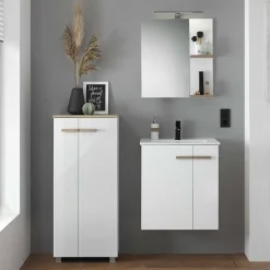 Wohnen Hochglanz Badeinrichtung in Weiß - Vauflos (dreiteilig)