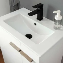 Wohnen Hochglanz Badeinrichtung in Weiß - Vauflos (dreiteilig)