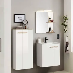 Wohnen Hochglanz Badeinrichtung in Weiß - Vauflos (dreiteilig)