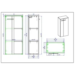 Wohnen Hochglanz Badeinrichtung in Weiß - Vauflos (dreiteilig)