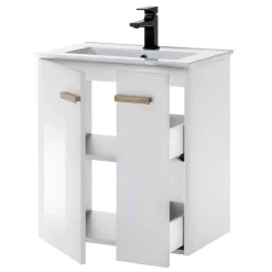 Wohnen Hochglanz Badeinrichtung in Weiß - Vauflos (dreiteilig)