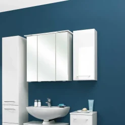 Wohnen Hochglanz Bad-Oberschrank in Weiß - Makimona