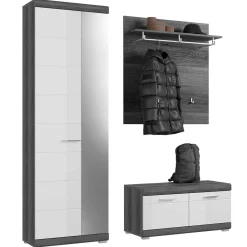 Wohnen Hochglanz Dielenmöbel Set - Nancys (dreiteilig)