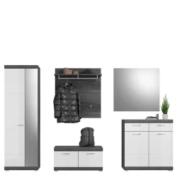 Wohnen Hochglanz Flurmäbel Kombination - Nancys (fünfteilig)