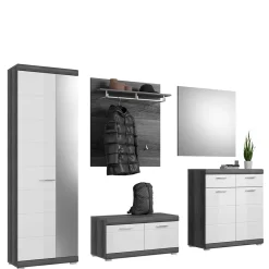 Wohnen Hochglanz Flurmäbel Kombination - Nancys (fünfteilig)