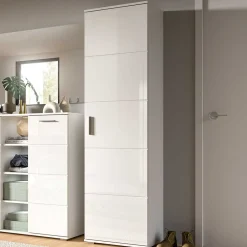 Wohnen Schränke|Garderobenschränke*Hochglanz Flurschrank in Weiß - Rugova