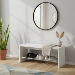 Wohnen Schuhschränke*Hochglanz Garderobenbank Ice mit Schuhablage