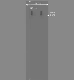 Wohnen Weiße Möbel|Bürogarderoben*Hochglanz Garderobenpaneel in Weiß - Castalla