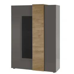 Wohnen Hochglanz Highboard mit Glas - Eracosta