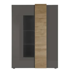 Wohnen Hochglanz Highboard mit Glas - Eracosta