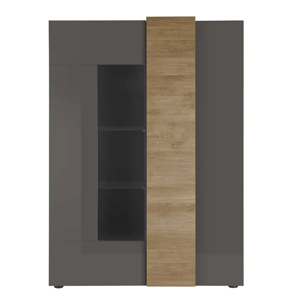 Wohnen Hochglanz Highboard mit Glas - Eracosta