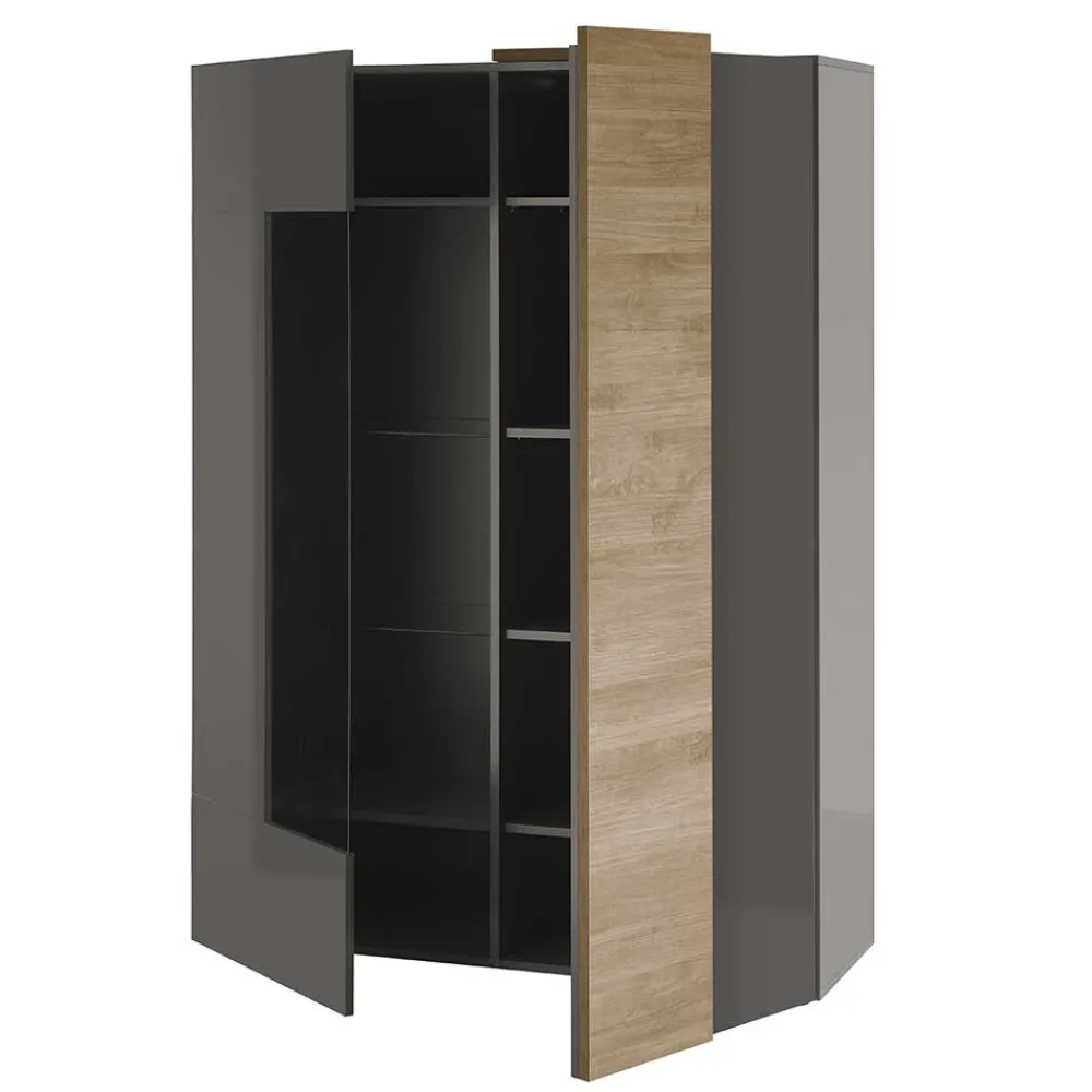 Wohnen Hochglanz Highboard mit Glas - Eracosta
