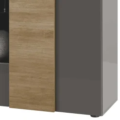 Wohnen Hochglanz Highboard mit Glas - Eracosta