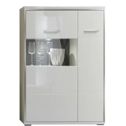 Wohnen Esszimmerschränke|Highboards*Hochglanz Highboard Tacroma in Weiß Glas