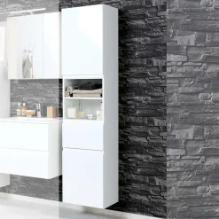 Wohnen Badschränke*Hochglanz Hochschrank Concetada in Weiß