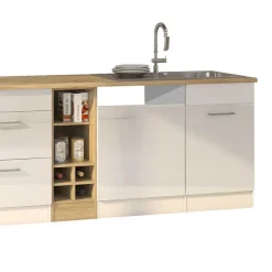 Wohnen Hochglanz Küchenmöbel in Weiß - Cuneo (zehnteilig)