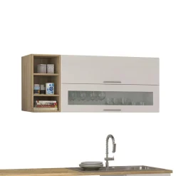 Wohnen Hochglanz Küchenmöbel in Weiß - Cuneo (zehnteilig)