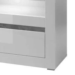 Wohnen Hochglanz Lowboard fürs TV in Weiß Mextra mit 3 Schubladen