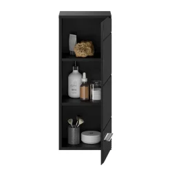 Wohnen Hochglanz Oberschrank fürs Bad in Schwarz - Culina