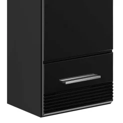 Wohnen Hochglanz Oberschrank fürs Bad in Schwarz - Culina