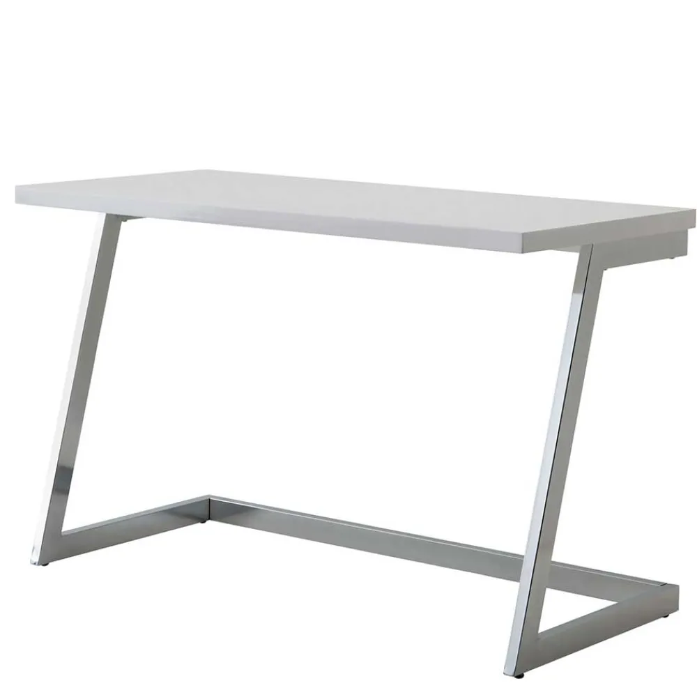 Wohnen Hochglanz Schreibtisch in Weiß - Toulon