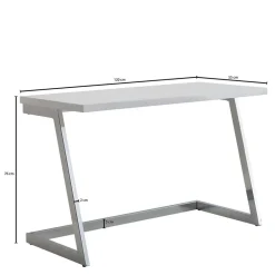 Wohnen Hochglanz Schreibtisch in Weiß - Toulon