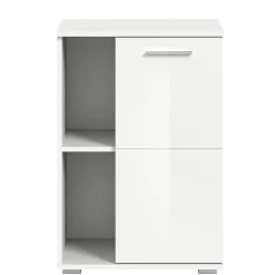 Wohnen Schuhschränke*Hochglanz Schuhkommode in Weiß - 2 Fächer & Tür - Rugova