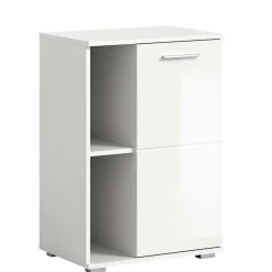 Wohnen Schuhschränke*Hochglanz Schuhkommode in Weiß - 2 Fächer & Tür - Rugova