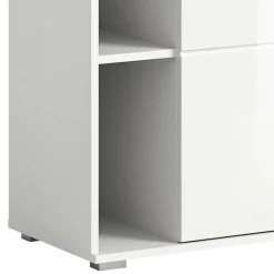 Wohnen Schuhschränke*Hochglanz Schuhkommode in Weiß - 2 Fächer & Tür - Rugova