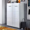 Wohnen Schuhschränke*Hochglanz Schuhschrank Tiondon in Weiß