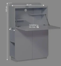 Wohnen Hochglanz Sekretär Vignola in Weiß