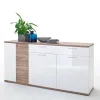Wohnen Hochglanz Sideboard in Weiß - Icadro