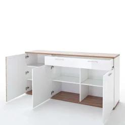 Wohnen Hochglanz Sideboard in Weiß - Icadro
