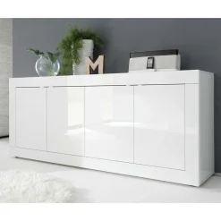 Wohnen Sideboards & Kommoden|Sideboards*Hochglanz Sideboard in Weiß 4-türig - Sogno