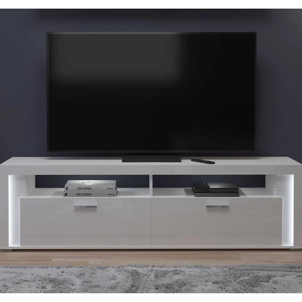 Wohnen Hochglanz TV Board mit LED Beleuchtung - Gomata