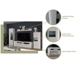 Wohnen Hochglanz TV Board mit LED Beleuchtung - Gomata