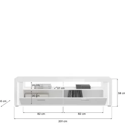 Wohnen Hochglanz TV Board mit LED Beleuchtung - Gomata
