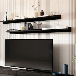 Wohnen Hochglanz TV Wohnwand in Schwarz - Funtana (fünfteilig)