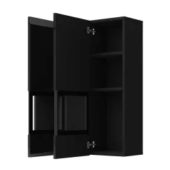 Wohnen Hochglanz TV Wohnwand in Schwarz - Funtana (fünfteilig)