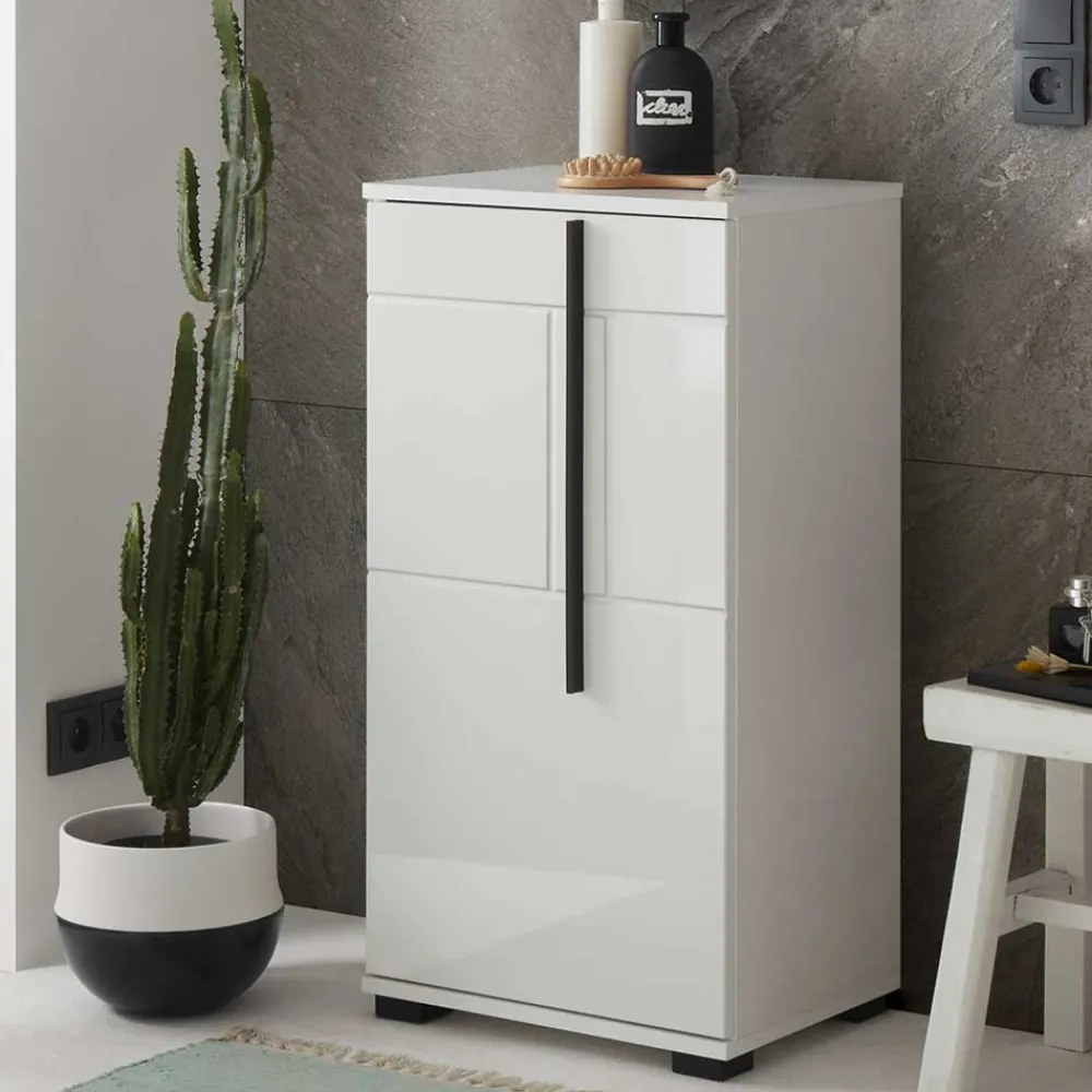 Wohnen Badschränke*Hochglanz Unterschrank fürs Bad in Weiß - Ingmesan