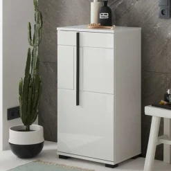 Wohnen Badschränke*Hochglanz Unterschrank fürs Bad in Weiß - Ingmesan