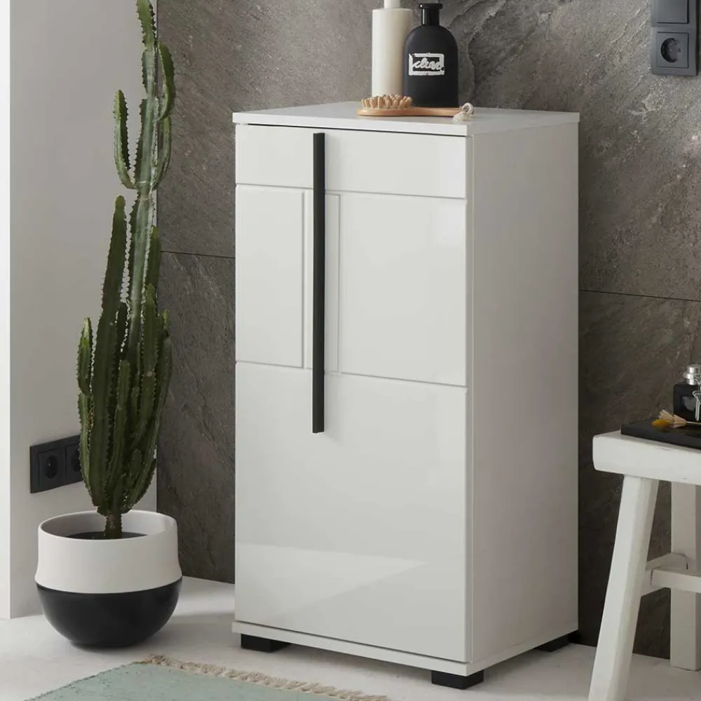 Wohnen Badschränke*Hochglanz Unterschrank fürs Bad in Weiß - Ingmesan