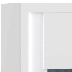 Wohnen Hochglanz Vitrine mit LED in Weiß - Gomata