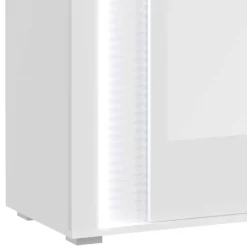 Wohnen Hochglanz Vitrine mit LED in Weiß - Gomata