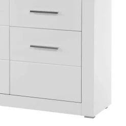 Wohnen Hochglanz Vitrinenschrank in Weiß & Glas Yulis 3-türig