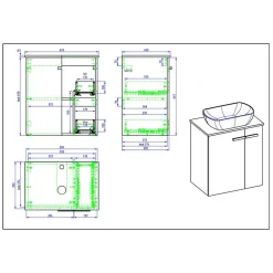 Wohnen Hochglanz Waschtisch mit Tür & Auszug - Vauflos
