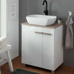 Wohnen Hochglanz Waschtisch mit Tür & Auszug - Vauflos